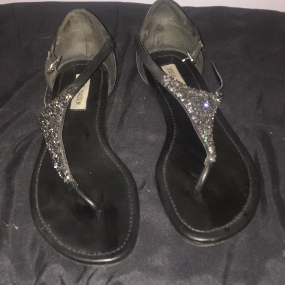 Flat black sandals